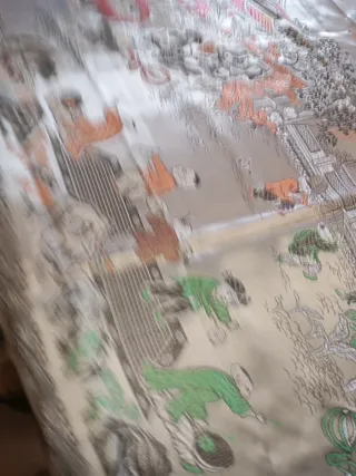 Mantel Seda  con personajes paisajes chinescos