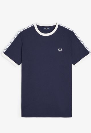 Camiseta Fred Perry Ringer con Cinta Azul