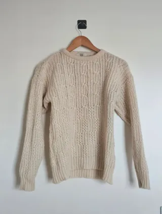 Jersey Lana 100% Unisex Beige Talla M