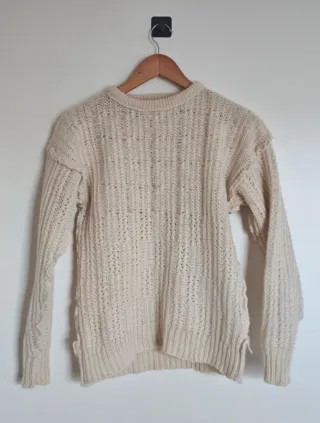 Jersey Lana 100% Unisex Beige Talla M