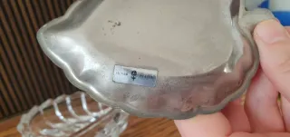 Portasale saliera vintage cristallo e argento