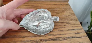 Portasale saliera vintage cristallo e argento