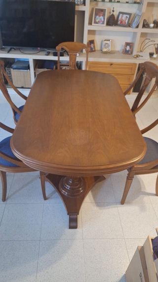 Mesa comedor + 6 sillas madera maciza