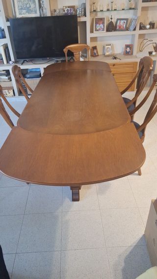 Mesa comedor + 6 sillas madera maciza