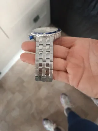 Reloj CAUNY plateado esfera azul