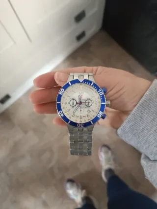 Reloj CAUNY plateado esfera azul