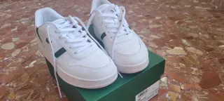 Zapatillas Lacoste niño blancas y verdes