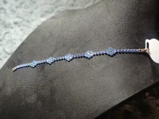 Bracciale tennis con fiori zirconi