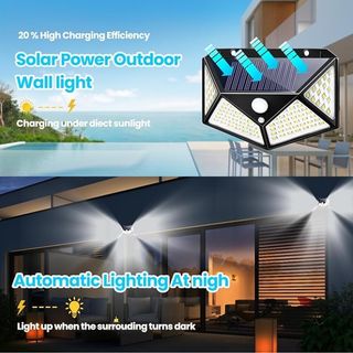 Confezione da 4 faretti solari LED impermeabili IP66