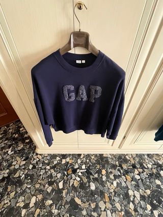 Felpa donna GAP blu con glitter