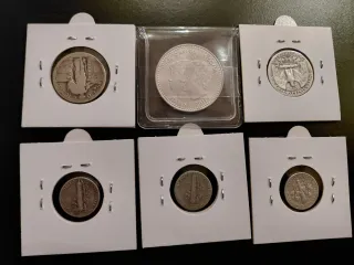 Lote 6 monedas plata