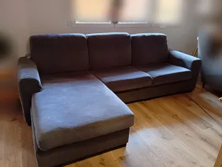 Sofá Chaise Longue 3 Plazas Gris