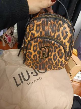 Zaino /borsa Liu Jo stampa leopardata borchie oro