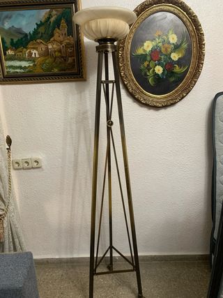 Pie de lámpara decorativo mármol y metal