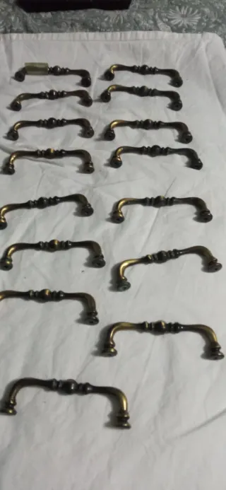 Lote de 12 tiradores de mueble vintage