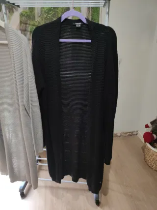 Lote 2 Chaquetas de punto largas gris y negra