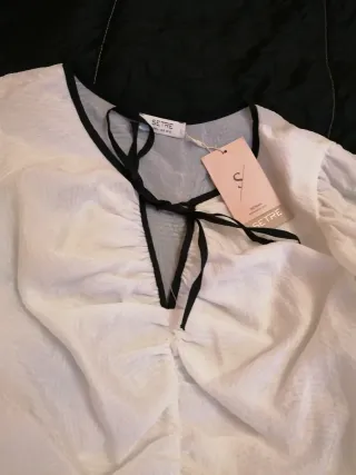 Blusa Setre Branca Manga Bufante