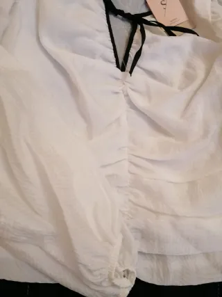 Blusa Setre Branca Manga Bufante