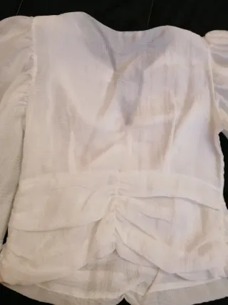 Blusa Setre Branca Manga Bufante