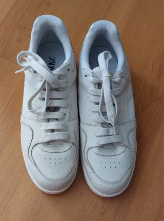 Zapatillas Zara Piel Unisex Blanco roto SIN ESTREN