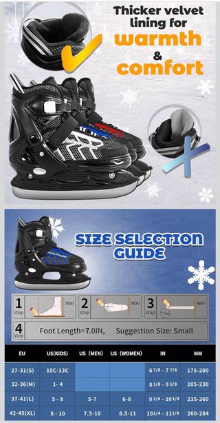Patines Hielo Ajustables Adulto T42-45