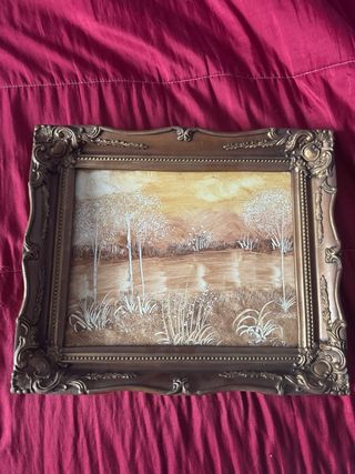 Cuadro decorativo madera y metal