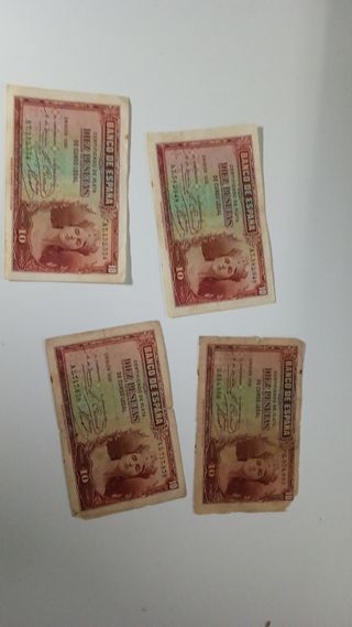 Lote 4 Billetes 10 Pesetas Banco deescucho ofertas