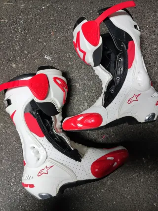 Botas Moto Alpinestars Blancas y Rojas N38