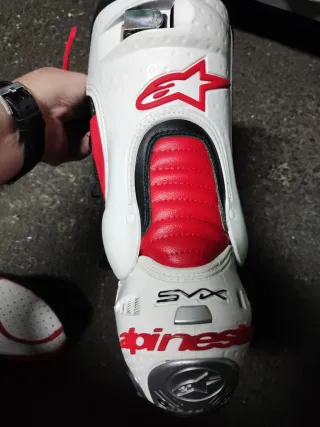 Botas Moto Alpinestars Blancas y Rojas N38