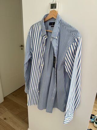 Camisa Ralph Lauren Rayas Azul Talla L