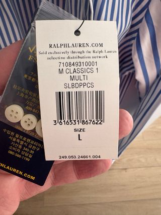 Camisa Ralph Lauren Rayas Azul Talla L