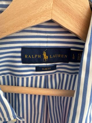 Camisa Ralph Lauren Rayas Azul Talla L