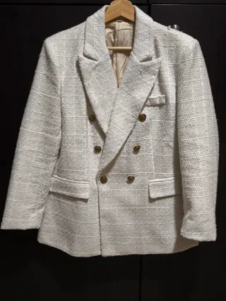 Americana blanca doble botonadura