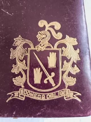 CAJA ANTIGUA PIEL "DOMECQ OBLIGUE". COLECCIÓN.