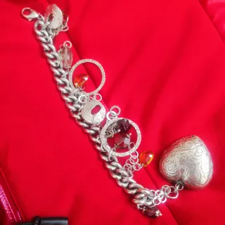 bracciale in argento 925 con grande cuore