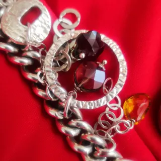 bracciale in argento 925 con grande cuore