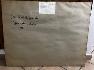 Quadro paesaggio con ponte e torre