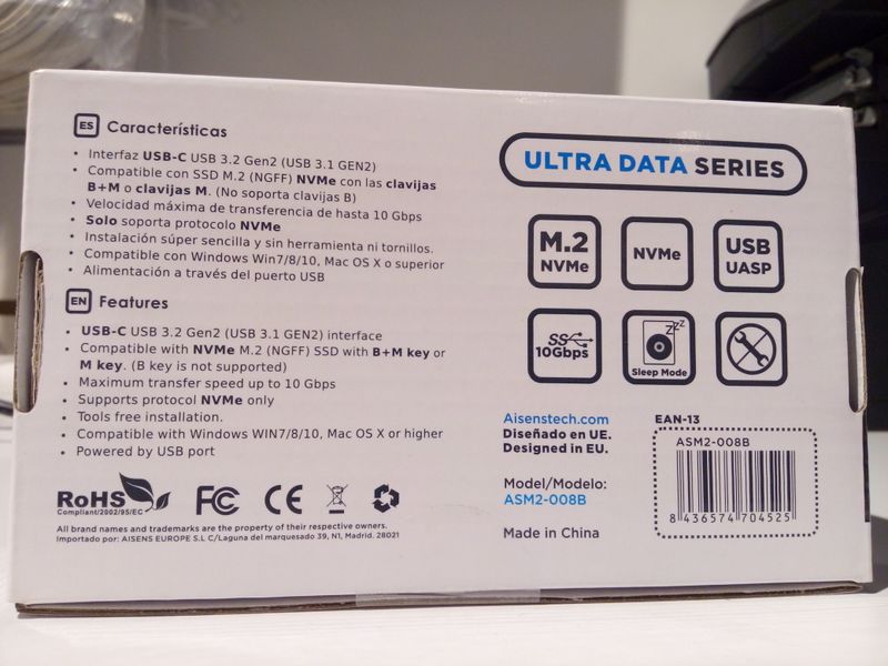 Caja Disco Duro Externo M.2 Aisens 10Gbps afbeelding 2