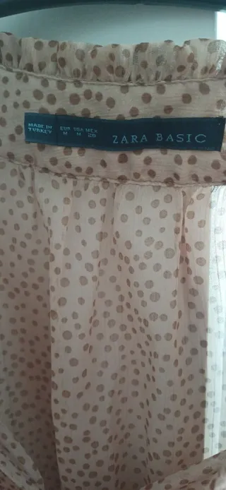 Blusa Zara Basic lunares marrón