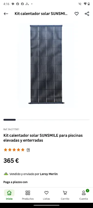 Calentador Solar Piscina Sunsmilie.