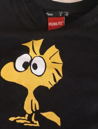 Snoopy Camiseta Peanuts Woodstock Negra