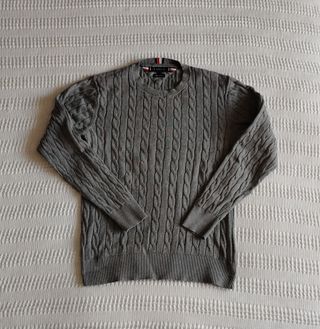 Jersey Tommy Hilfiger Gris Trenzado Talla S