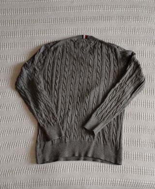 Jersey Tommy Hilfiger Gris Trenzado Talla S