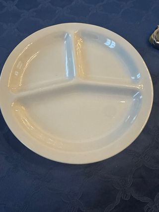 Piatto  antipasto 3 scomparti porcellana bianco d