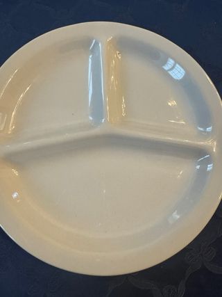 Piatto  antipasto 3 scomparti porcellana bianco d