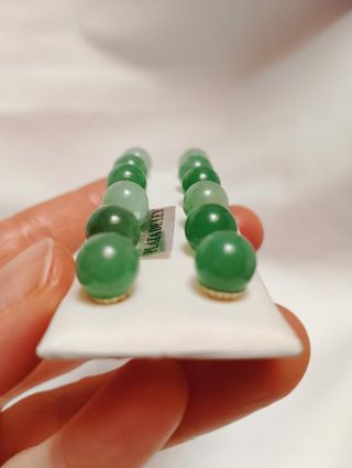 Pendientes de aventurina verde en plata