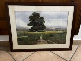 Quadro con albero e paesaggio