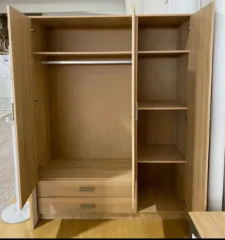 Armario modular madera beige y marrón