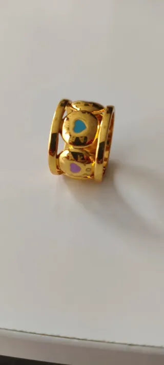 Anillo Bimba y Lola Corazones Dorado y Rosa