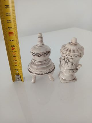 Coppia Vasi Contenitori Ceramica Smaltata